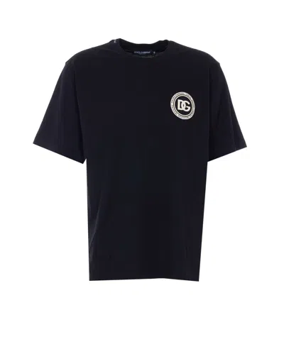 Dolce & Gabbana Patch Logo T-shirt In Black