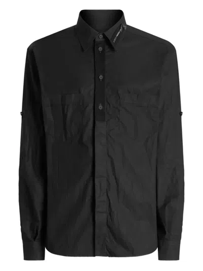 Dolce & Gabbana Patch Pocket Cotton Shirt In Black