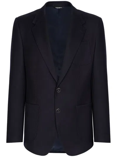 Dolce & Gabbana Patch Pocket Single-breasted Blazer In Blue