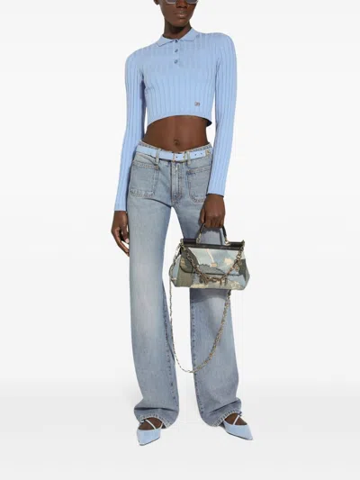 Dolce & Gabbana Patch Pockets Tapered-legged Jeans In Blue