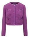 Dolce & Gabbana Violet Cotton Casual Jacket In Purple