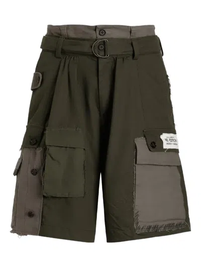 Dolce & Gabbana Patchwork Belted Trousers In Green