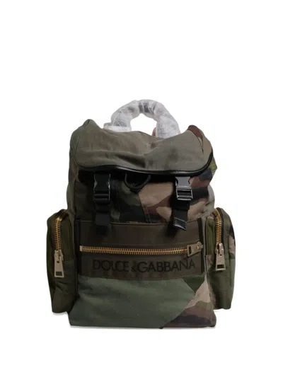 Dolce & Gabbana Patchwork Camouflage Backpack In Multi