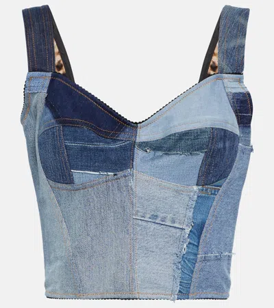 Dolce & Gabbana Patchwork Denim Bustier