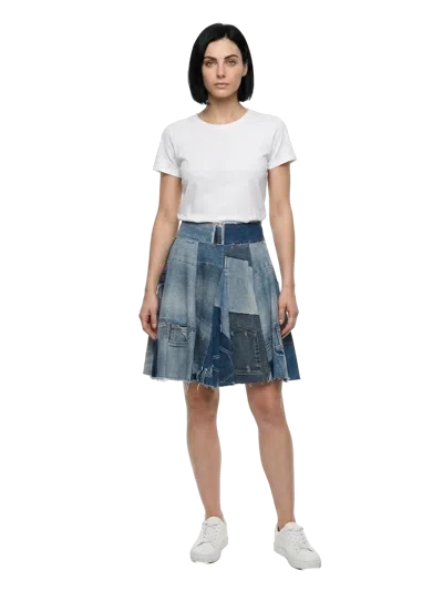 DOLCE & GABBANA DOLCE & GABBANA PATCHWORK DENIM SKIRT