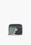 Dolce & Gabbana Patchwork Denim Zip Wallet In Blue