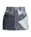 Dolce & Gabbana Patchwork-detail Denim Skirt In Gray