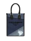 Dolce & Gabbana Patchwork-detailing Cotton-blend Tote Bag In Blue