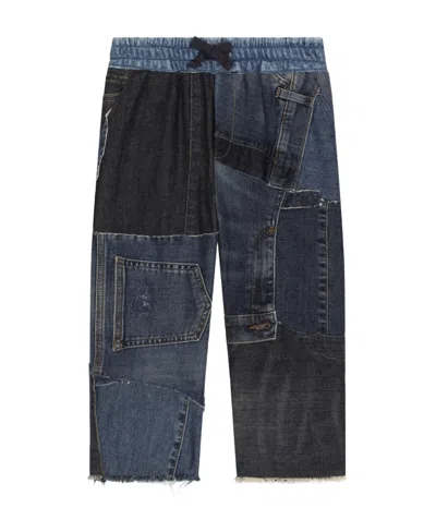 Dolce & Gabbana Patchwork Drawstring Shorts In Black