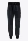Dolce & Gabbana Patchwork Drawstring Track Pants In Navy