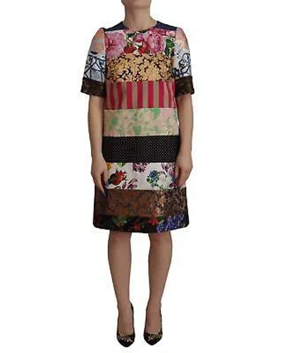 Pre-owned Dolce & Gabbana Multicolor Floral Patchwork Dress - Dresses -size 44