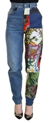 Dolce & Gabbana Blue Amber Patchwork High Waist Denim Jeans