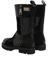 Dolce & Gabbana Patchwork Leather Mid-calf Boot In Black