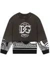 Dolce & Gabbana Patchwork Logo-print Sweatshirt In Black