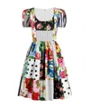 Dolce & Gabbana Sicilian Patchwork Mini Poplin Dress In Multicolor