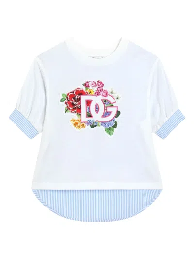 Dolce & Gabbana Kids' Patchwork T-shirt In White