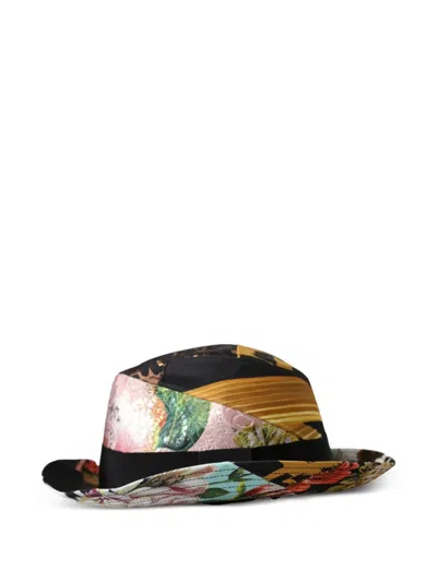 Dolce & Gabbana Patchwork Wide-brim Fedora In Multi
