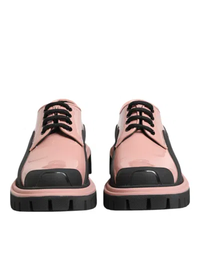 Dolce & Gabbana Patent Calf Leather Derby In Pink