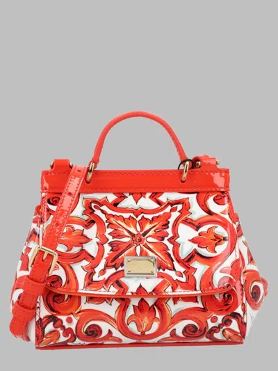 Dolce & Gabbana Patent Calf Leather Shoulder Bag In Orange