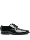 Dolce & Gabbana Black Leather Raffaello Lace-up Shoes In Black