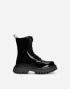 Dolce & Gabbana Patent Leather Ankle Boots In Black