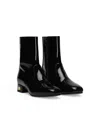 Dolce & Gabbana Patent Leather Ankle Boots In Black