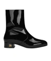 Dolce & Gabbana Patent Leather Ankle Boots In Black