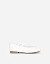 Dolce & Gabbana Patent Leather Ballet Flats In White