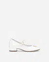 Dolce & Gabbana Patent Leather Ballet Flats With Heel In White