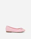Dolce & Gabbana Patent Leather Ballet Flats With Metal Dg Logo In Pink