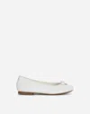 Dolce & Gabbana Patent Leather Ballet Flats With Metal Dg Logo In White