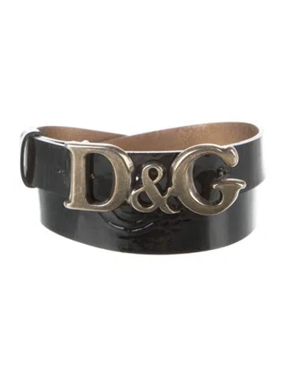 Pre-owned Dolce & Gabbana Patent Leather Belt In Black