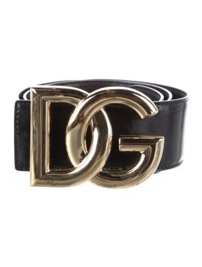 Pre-owned Dolce & Gabbana Patent Leather Belt In Black