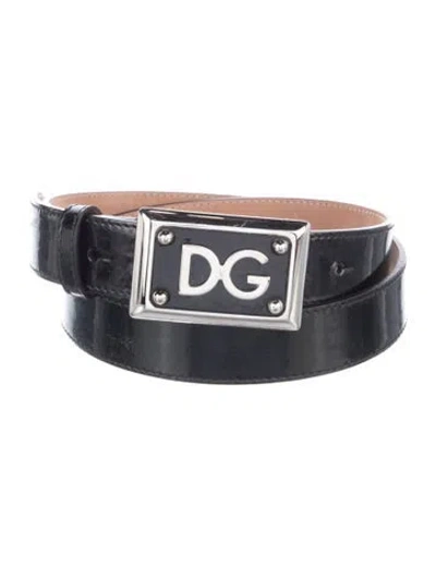 Pre-owned Dolce & Gabbana Patent Leather Belt In Black