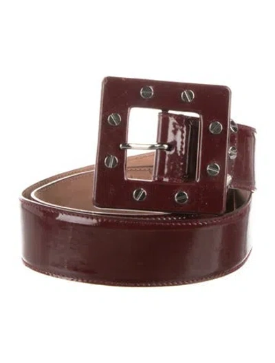 Pre-owned Dolce & Gabbana Patent Leather Belt In Burgundy