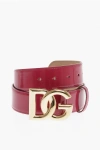 DOLCE & GABBANA PATENT LEATHER BELT WITH GOLDEN BUCKLE 40MM