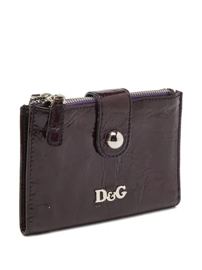 Pre-owned Dolce & Gabbana Patent Leather Bifold Wallet In Purple