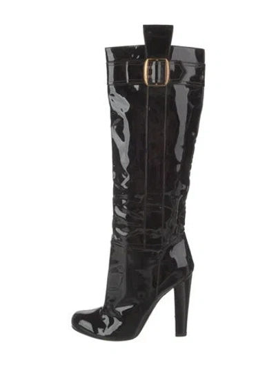 Pre-owned Dolce & Gabbana Patent Leather Boots In Black