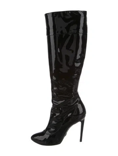 Pre-owned Dolce & Gabbana Patent Leather Boots In Black