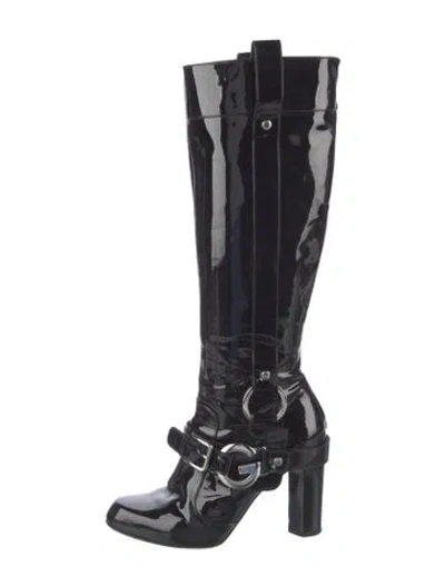 Pre-owned Dolce & Gabbana Patent Leather Boots In Black
