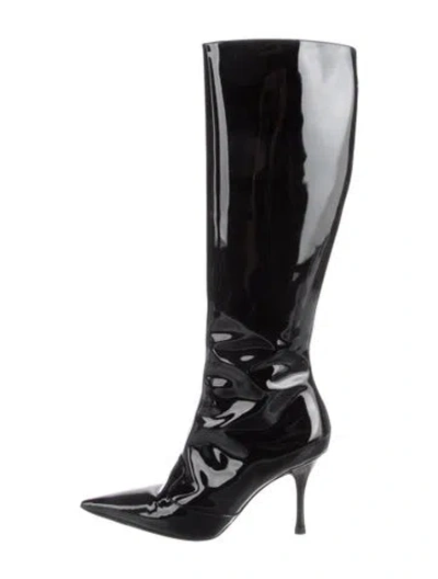 Pre-owned Dolce & Gabbana Patent Leather Boots In Black