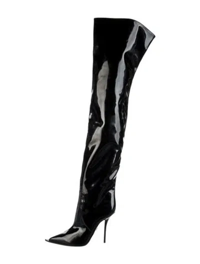 Pre-owned Dolce & Gabbana Patent Leather Boots In Black