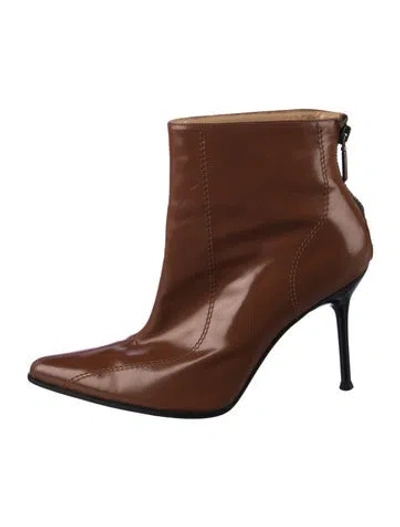 Pre-owned Dolce & Gabbana Patent Leather Boots In Brown