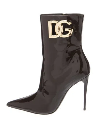 Pre-owned Dolce & Gabbana Patent Leather Boots In Brown