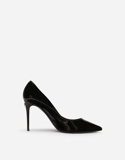 Dolce & Gabbana Patent Leather Cardinale Pumps In Nero