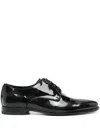 Dolce & Gabbana Black Leather Raffaello Lace-up Shoes In Black