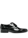 Dolce & Gabbana Black Leather Raffaello Lace-up Shoes In Black