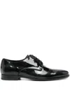 Dolce & Gabbana Black Leather Raffaello Lace-up Shoes In Black