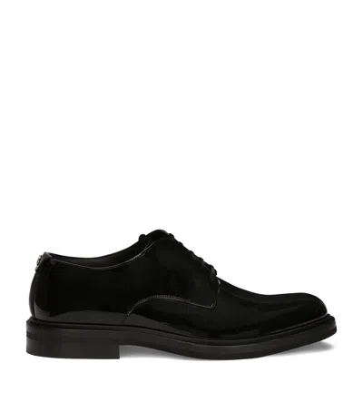 Dolce & Gabbana Patent Leather Derby Shoes In Black