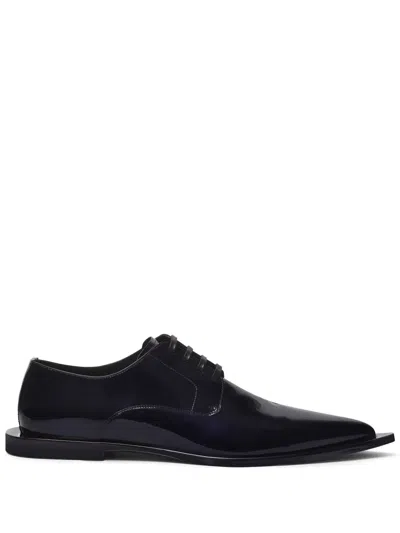 Dolce & Gabbana Pointed Lace-up Derby Shoes In Black